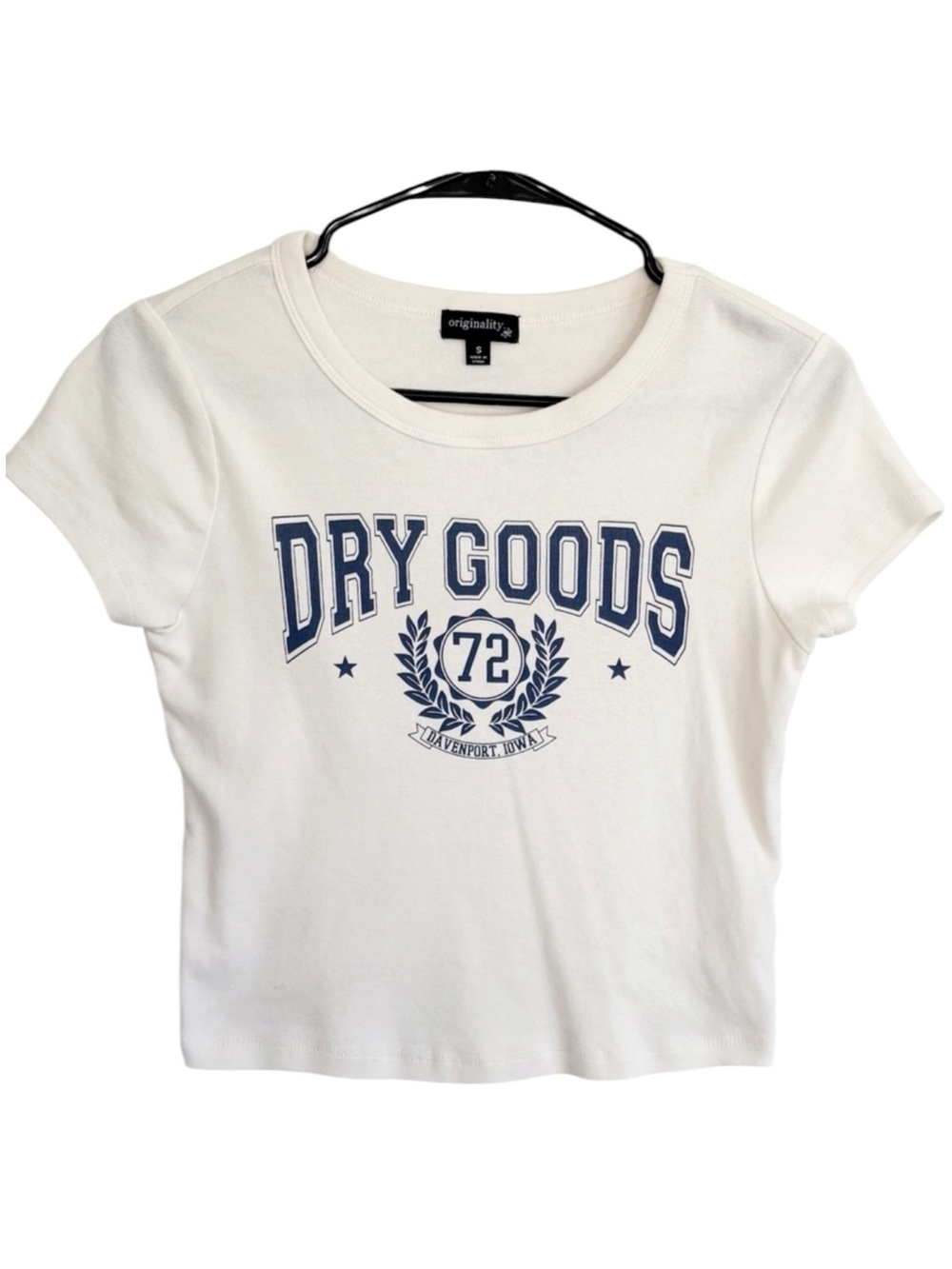 DRY GOODS Short Sleeve Baby Tee with Graphic Logo White Small